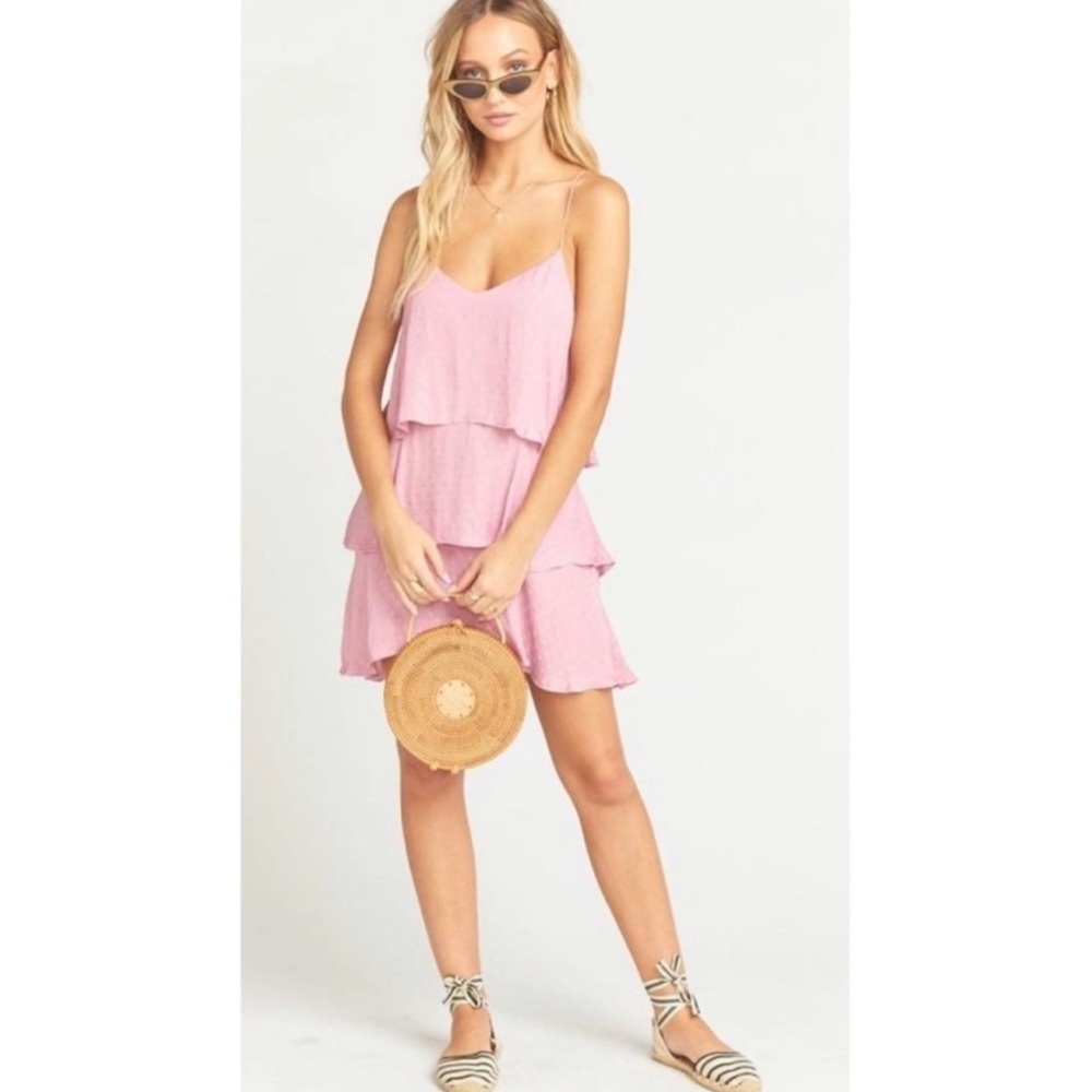 Show Me Your Mumu Ruffle Dress in Pink.
